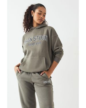 DSGN Studio Applique Oversized Hoodie - Grey