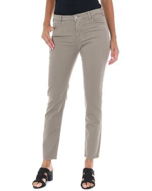 Met Long Denim Trousers Made Of Elastic Fabric 10Db50255-G239 - Grey