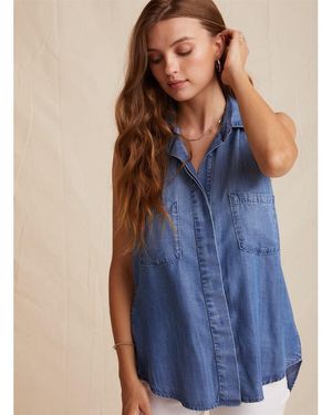 Bella Dahl Regular Fit Back Slit Shirt - Blue