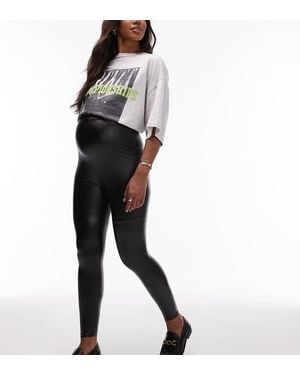 Topshop Maternity Faux Leather Legging - Black
