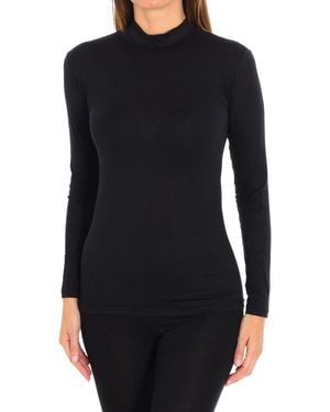 Q En Long Sleeve Bamboo Undershirt Q712 - Black