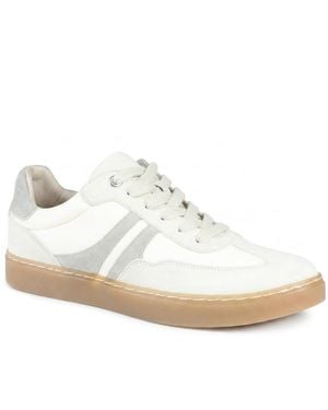 Jones Bootmaker Blanca Leather Lace Up Gum Sole Trainers - White