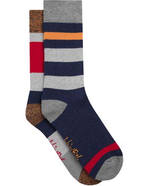 Weird Fish Melville Striped Walking Crew Socks - Blue