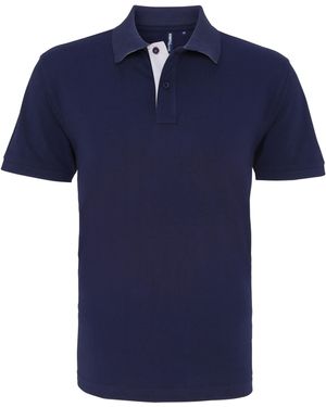 Asquith & Fox Classic Fit Contrast Polo Shirt - Blue