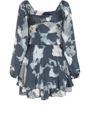 Quiz Smudge Print Playsuit - Blue