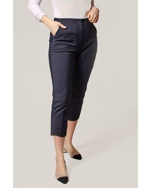 Marks & Spencer Tapered Ankle Grazer Trousers - Blue