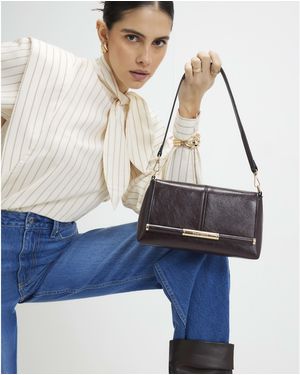 River Island Bar Front Clutch Bag Pu - Blue