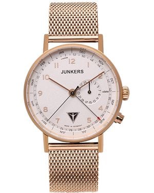 Junkers Original Icebird F13 Series Quartz Watch With-Plated Steel Bracelet 6736M-4 Stainless Steel - Metallic
