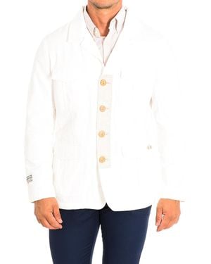 La Martina Long-Sleeved Jacket With Regular Fit Lapel Collar Tmj001-Tw408 - White