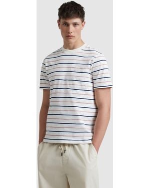 Farah Stacy Stripe Pocket T-Shirt - White