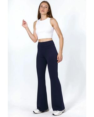 Hiccup High Waist Modal Touch Flare Leggings - Blue