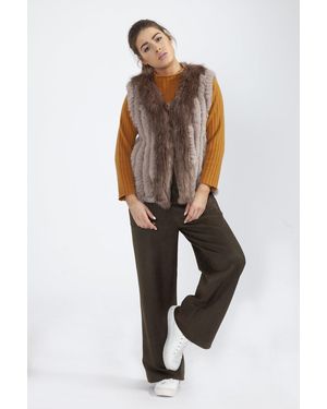 Jayley Cashmere Blend Faux Fur Gilet - White