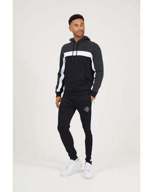 Brave Soul Contrast Panel Overhead Hoody And Jogger Set - White
