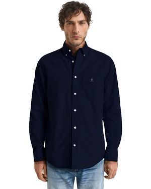 Enzo Regular Fit Oxford Overhemd - Blauw