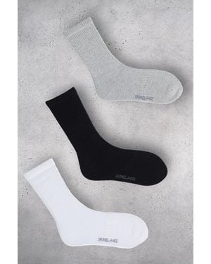 Grimelange 3-Pack Knit Crew Socks - Grey