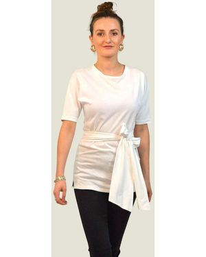 Secret Label Long Line Tie-Waist Jersey Top - Natural