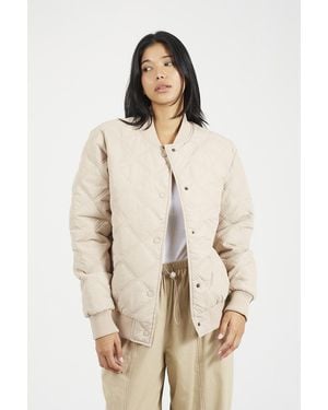 Brave Soul Quilted Bomber Jacket - Natural