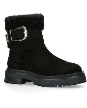 Steve Madden Suede Fabric Lodge 015 Boots - Black