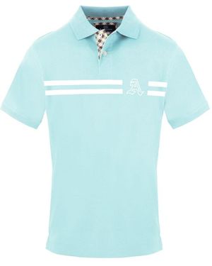 Aquascutum Collared Neck Short Sleeve Polo Shirt - Blue