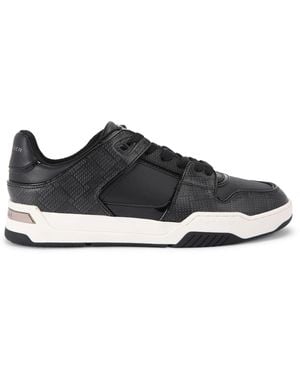Kurt Geiger Regan Plaque Trainer - Silver Branded Trainer - Black