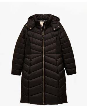Joules Pembury Showerproof Longline Padded Coat With Hood - Black