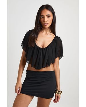 Boohoo Matte Slinky Mini Skirt - Black
