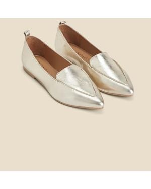 Sosandar Pointed Toe Loafers - Natural