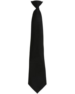 PREMIER Adult Colours Fashion Plain Clip-On Tie - Black