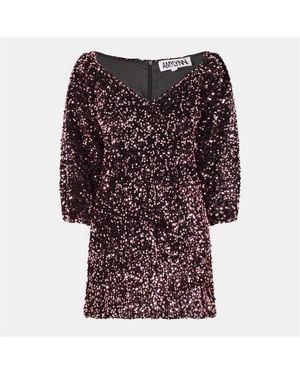 Amy Lynn Amylynn Sequins V-Neck Mini Dress - Purple
