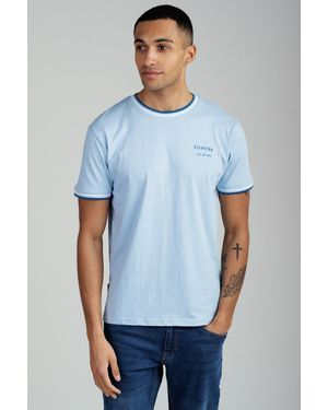 Firetrap Light Regular Fit Cotton Crew T Shirt - Blue