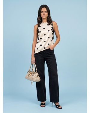 Urban Bliss Lace Spot Top - Blue