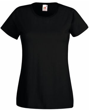 Fruit Of The Loom Ladies/ Lady-Fit Valueweight Short Sleeve T-Shirt (Pack Of 5) Cotton - Black