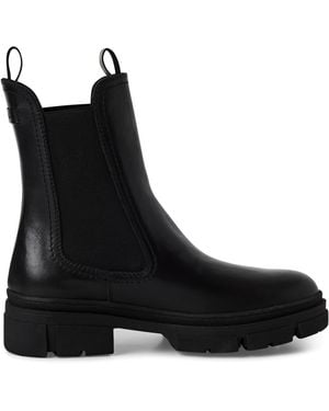 Tamaris Leather Classic High Pull-On Chelsea Ankle Boots - Black