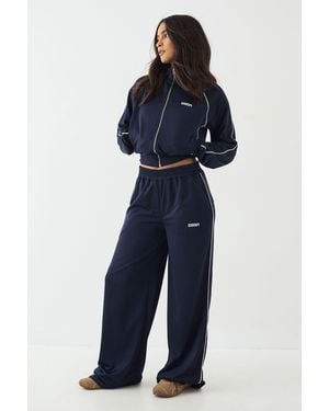 DSGN Studio Tricot Piping Detail Straight Leg Jogger - Blue
