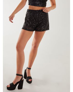 Pink Vanilla Sequin Shorts - Black