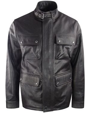 Belstaff Dark Grant Leather Jacket - Grey