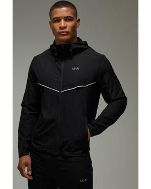 BoohooMAN Active Running Ripstop Vent Windbreaker - Black