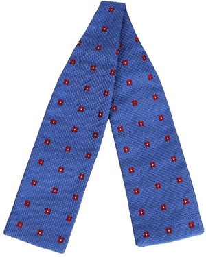 Hackett Grenadine Silk Neat Sky Printed Ties - Blue