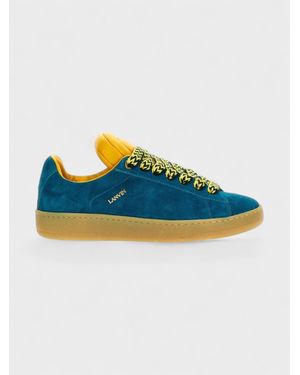 Lanvin X Future Hyper Curb Suede Trainers - Blue