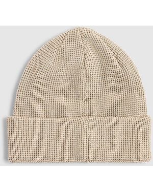River Island Beanie Hat Gothic Waffle Cotton - Natural