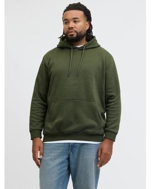 Jack & Jones Big Size Pullover Hoodie Relaxed Fit - Green