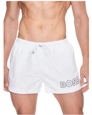 BOSS Swim Trunks Print B - White