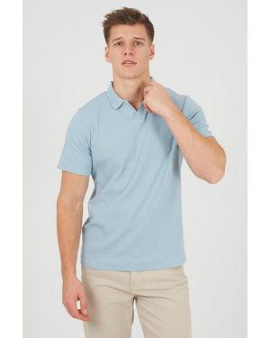 Brave Soul Trophy Neck Polo Shirt - Blue