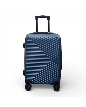Infinity Leather Hard Shell Cabin 48 X 37 X 20 Cm Secure Luggage Suitcase Abs - Blue