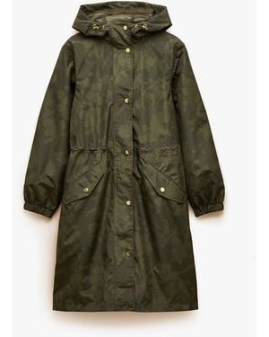 Joules Holkham Waterproof Packable Raincoat With Hood - Green