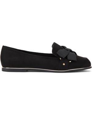 KG by Kurt Geiger Suedette Mable Bow Loafers - Black