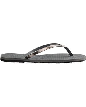 Havaianas Metallic Patterned Thong Toe Flip Flops - Brown