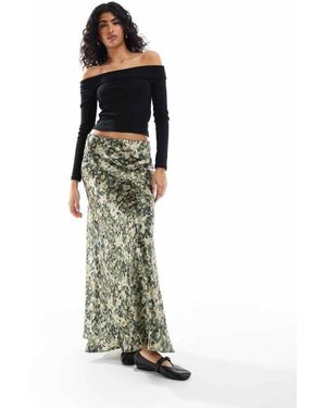 Threadbare Satin Maxi Skirt - Green