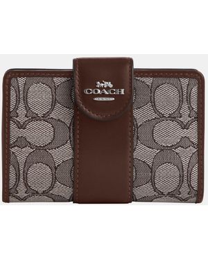 COACH Medium Corner Zip Wallet - White