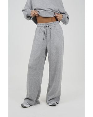 Brave Soul Wide Leg Scuba Joggers - Grey